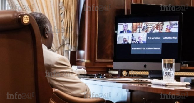 Ali Bongo s’offre une visioconférence avec des représentants de l’Union africaine