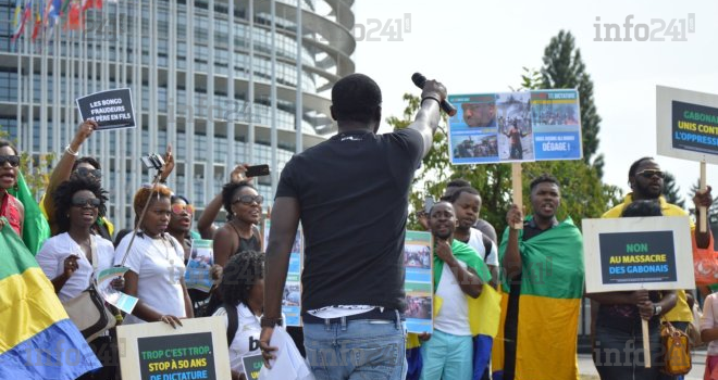 Les images de la manifestation des Gabonais à Strasbourg pour le départ d’Ali Bongo