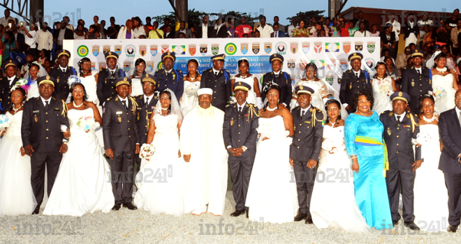 Ali Bongo, parrain de mariage d’une cinquantaine de policiers à Owendo