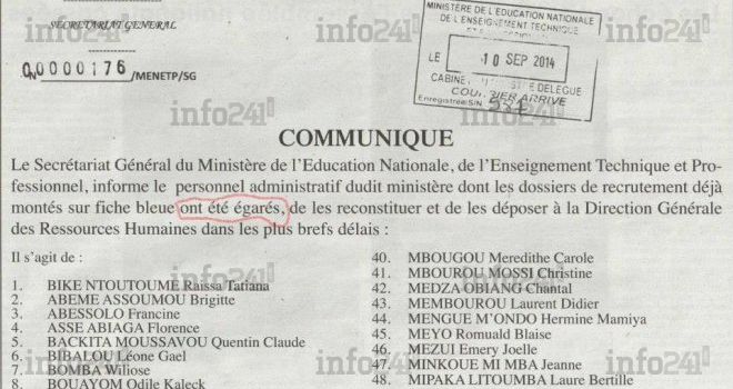 77 dossiers de recrutement égarés au ministère de l’Education nationale