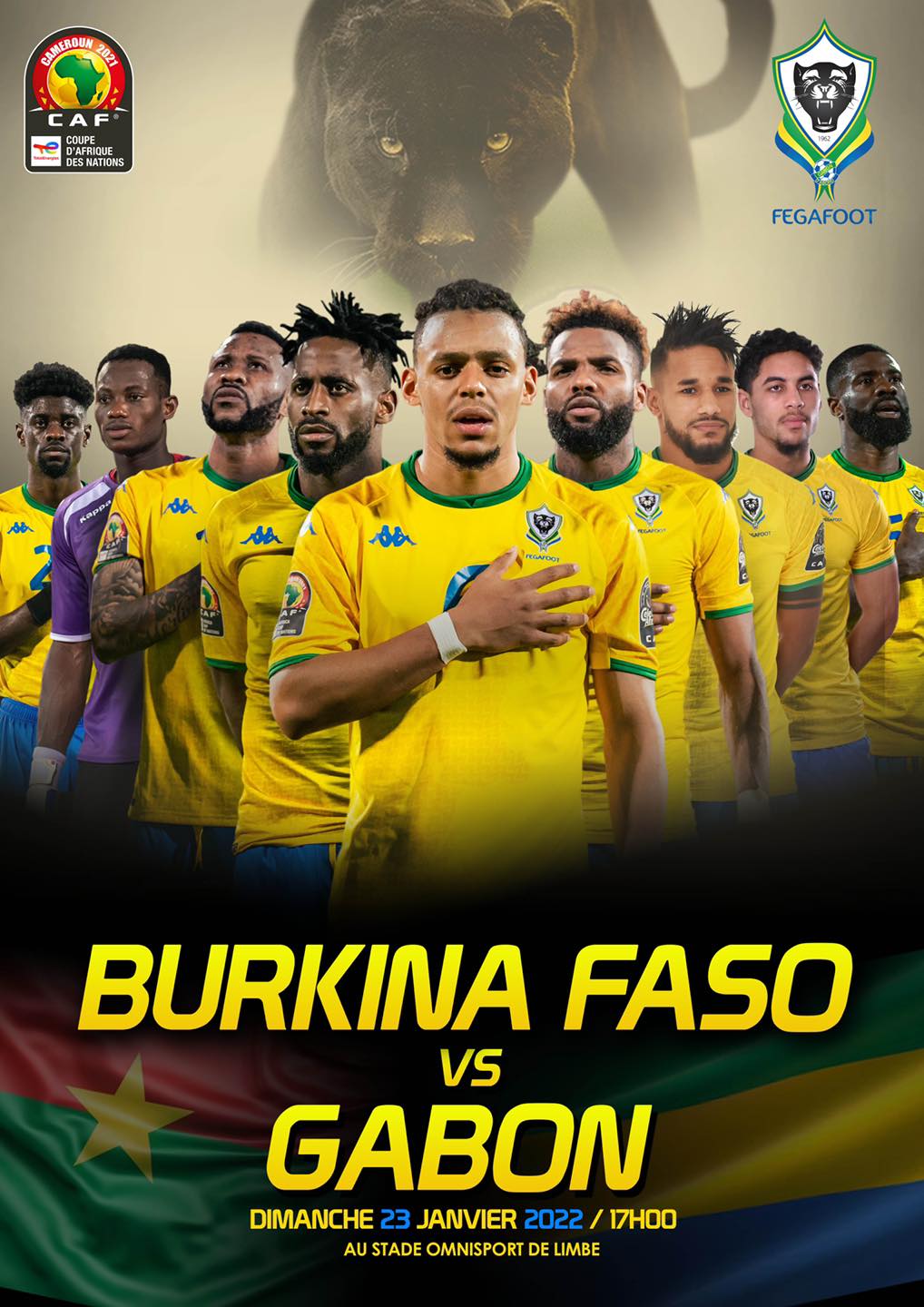CAN 2021 : Les Panthères du Gabon à l'épreuve de vérité face au Burkina Faso cet après-midi !