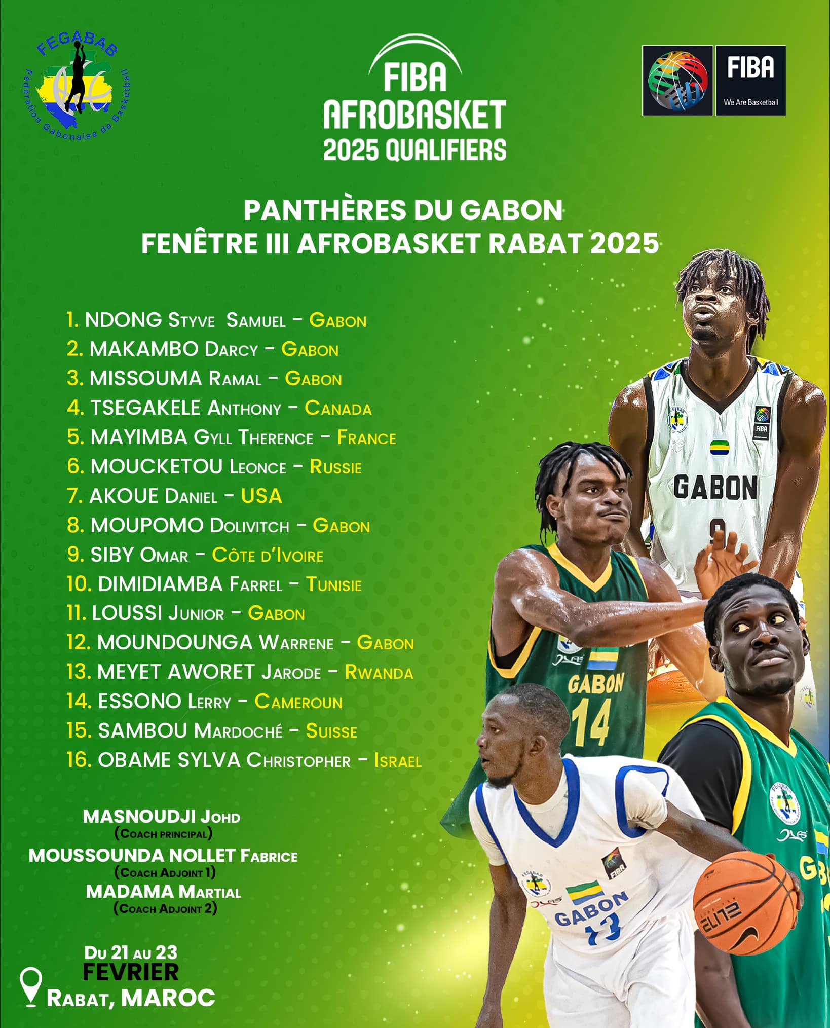 Afrobasket 2025 : Le Gabon fin prêt à défier ses adversaires du 3e tour des éliminatoires