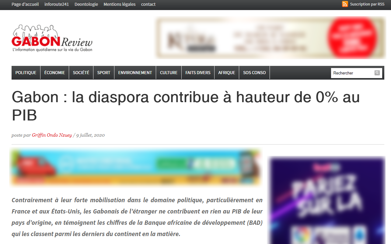 Diaspora et PIB du Gabon : un citoyen de la diaspora démontre la méprise des chiffres !
