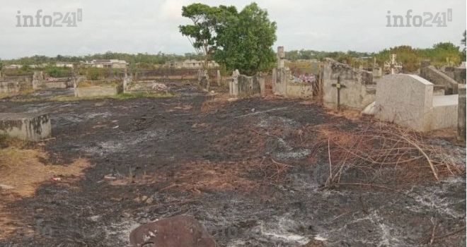 Port-Gentil&nbsp;: Le cimetière de Ntchengué ravagé par un incendie, plusieurs tombes réduites en cendres