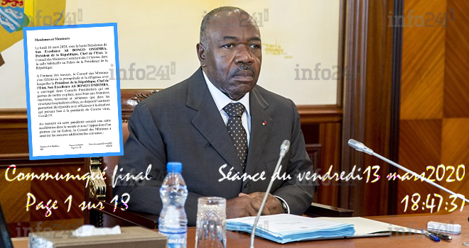 Le conseil des ministres du Gabon du 16 mars s’est tenu au moins trois jours auparavant !