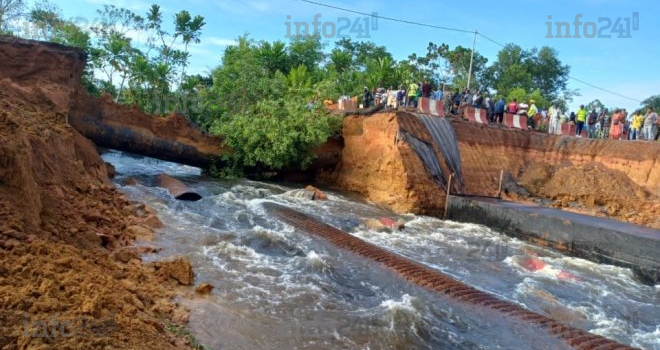 La route nationale gabonaise coupée en deux à 30 kilomètres de Libreville
