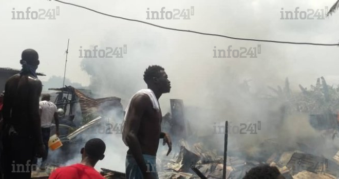 Port-Gentil : Un violent incendie ravage plusieurs maisons au quartier Chic, de nombreux sans-abris