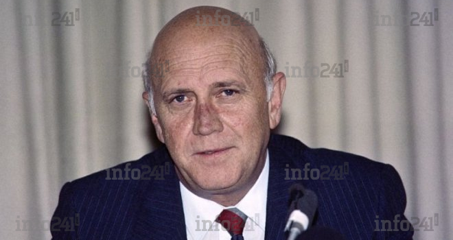 Afrique du Sud : Le prix Nobel de la paix de l’ancien président Frederik de Klerk volé par des inconnus