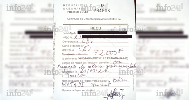 Un Gabonais écope d’une amende de 72 000 FCFA pour non respect des mesures Covid-19 !