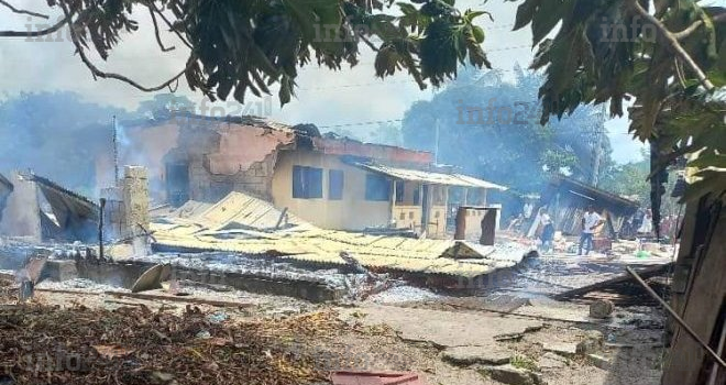 Un violent incendie consume plusieurs maisons à Omboué, privée de sapeurs-pompiers