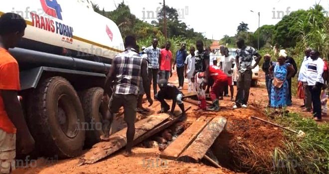 Infrastructures routières : une buse coupe le tronçon Ntoum-Cocobeach au village Mebba