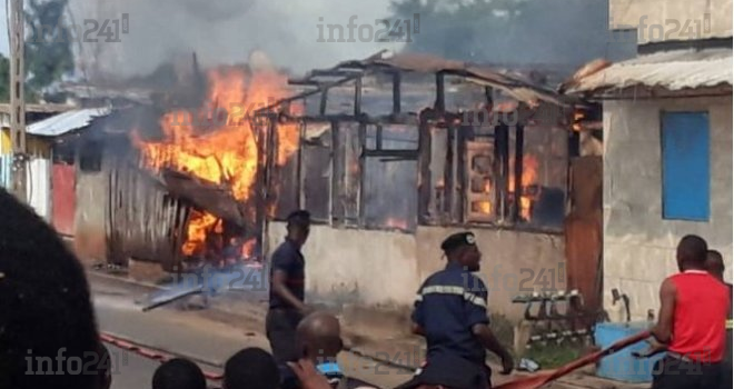 Port-Gentil&nbsp;: Un incendie d’une rare violence réduit en cendres 8 habitations à Cité Unis