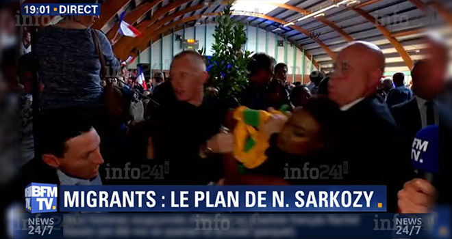 Des Gabonais font irruption au meeting de Nicolas Sarkozy à Marcq-en-Barœul (France)