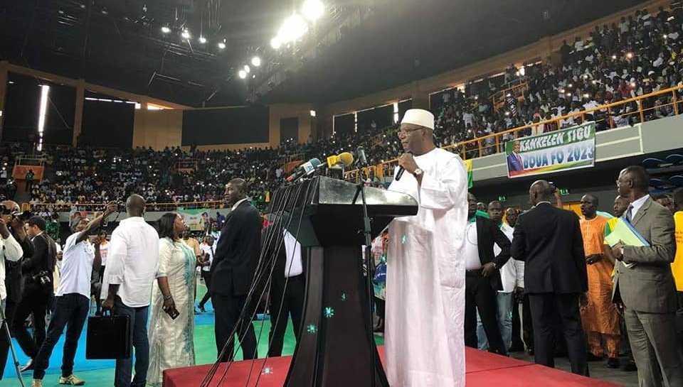 Le candidat-président malien Boubacar Keïta en campagne pour sa réélection au Gabon