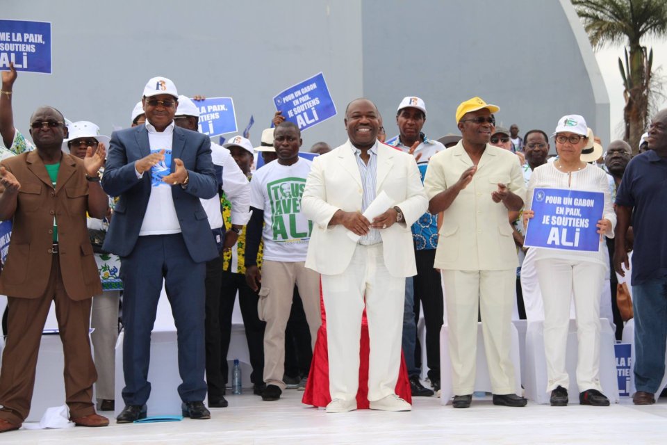 Revivez en images le meeting de dépôt de candidature d’Ali Bongo à la présidentielle